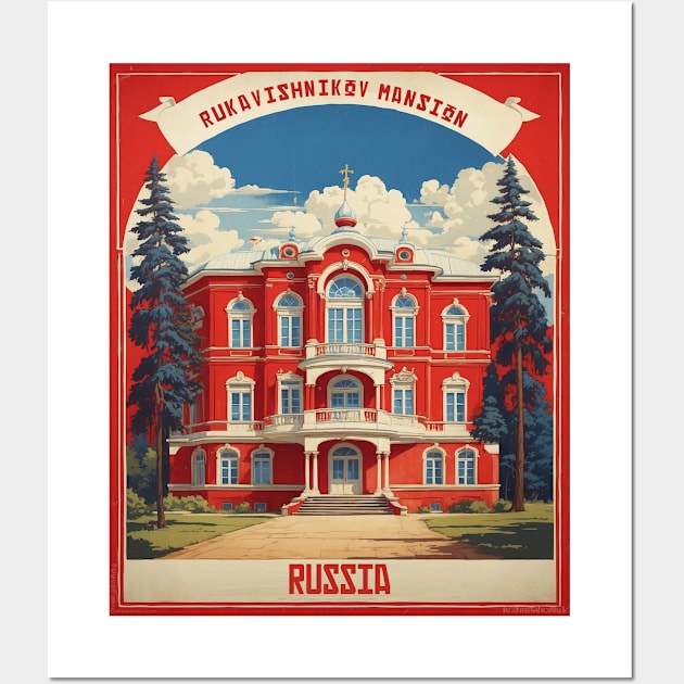 The Rukavishnikov Estate Museum Russia Vintage Tourism Poster Wall Art by TravelersGems